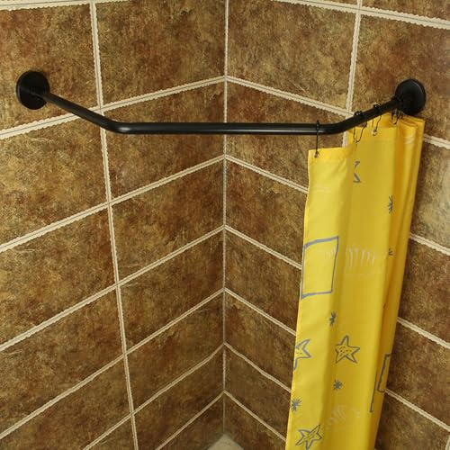 Verstellbare Eck-Duschvorhangstange, Edelstahl, gebogen, Badezimmer-Vorhangstange für Badewanne, Viertelkreis-Design, perfekt für Ankleidezimmer und Umkleidebereich