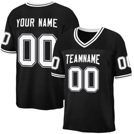 Personalisiert Fußballtrikot Kurzarm American Football Trikot Sportuniform Atmungsaktiv Custom Football Jersey Personalized Shirts Bequem Spieltrikots Modern Sportshirt Spieltrikot