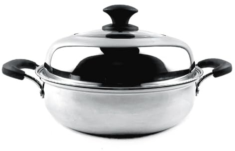 Fictory Pentola a vapore in acciaio inox, compatibile con fornelli a induzione, design a strato singolo ispessito, resistente alla ruggine, facile da pulire, pentola da 32 cm, versatile per cottura a