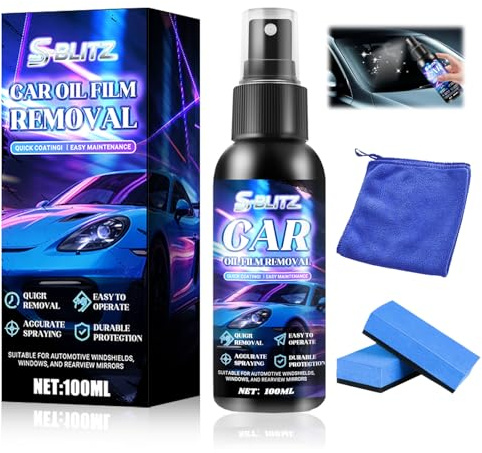 Ölfilm Entferner, Ölfilmentferner für Windschutzscheibe, 100ml | Auto Glasölfilm Entferner Car Oil Film Remover,Glasreiniger für Windschutzscheiben, Fenster, Rückspiegel von Kraftfahrzeugen