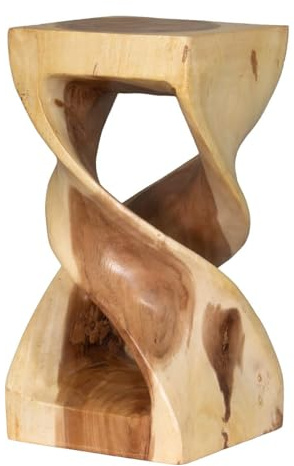 Oriental Galerie Hocker Holz gedreht Blumenhocker Sockel Ständer Blumenständer Holzhocker Pflanzenständer Holzblock Akazie 40 cm Natur