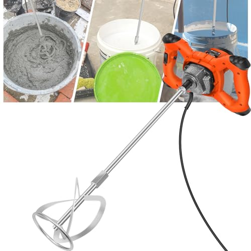 M14 Farb- & Mörtelmischer – 2600W 6-Gang Elektro-Rührgerät mit 120mm Spirale für Zement, Fugenmörtel, Dünnbettmörtel, Putz
