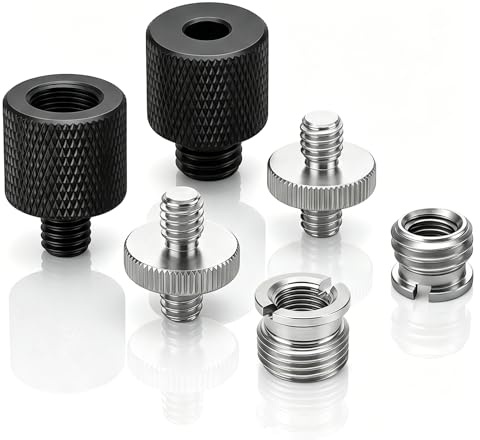 RAHHLIZS 6PCS 1/4 & 3/8 Tripod Screw Adapter Camera Screw Adapter Thread for Camera Mount Tripod Stand Microphone Stand Mic Mount