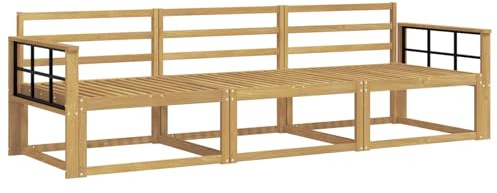 vidaXL Outdoor-Sofagarnitur 3 pcs Weiß 249,5 x 83 x 73 cm, Akazienholz Sofa Set für draußen, modernes Loungemöbel, Flexibler Gartenplatz, wetterfeste Einrichtung