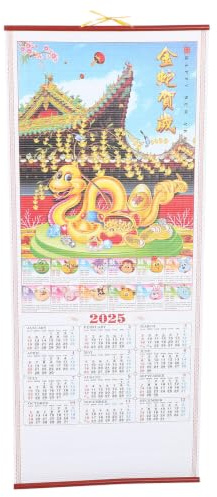 Kisangel Chinesischer Kalender 2025 Wandkalender mit Detaillierter Anzeige aus Papier im Stil der Chinesischen Traditionellen Kultur für Öffentliche Räume und Zuhause