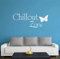 INDIGOS UG - Wandtattoo Wohnzimmer - Wandaufkleber Chillout Zone Chilln Chillen Entspannung 120x49, Silber w044 - Aufkleber Kinderzimmer Schlafzimmer Küche Badezimmer Büro Dekoration