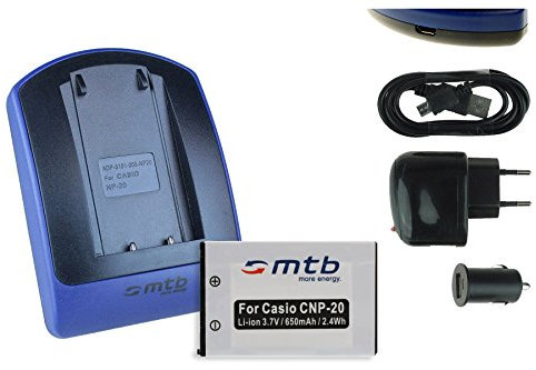Akku + Ladegerät (Netz+Kfz+USB) für NP-20 / Casio EX-M1 M2 S1 S2 S3 S23 S100 S600 / BenQ T800 X835... s. Liste