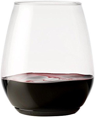 TOSSWARE Vaso de plástico reciclable de 18 onzas, juego de 12 copas de vino sin tallo, inastillables y sin BPA