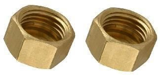 CONCEPT4U® Pack of 2 Compression Fitting 1/2 19mm Blank Nut Cap Stop End Brass Shower TRV Iron Radiator Valve Female Pipe Plumbing