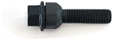 H&R Radschraube Kugelbund mit bewegliche Kugelbund R14 M14x1.50 - Länge 57mm - Schwarz (z.B. kompatibel mit Porsche)
