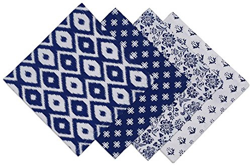 DII 100% Cotton Buffet Napkin Machine Washable, Oversized, Everyday Basic, 18x18, Assorted Indigo