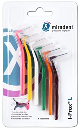 miradent I-Prox® L Interdentalbürste sortiert xx-fine - large 6 St | für eine einfache gründliche Reinigung der Zahnzwischenräume | im Pocketformat | mit hygienischer Schutzkappe | ideal für unterwegs
