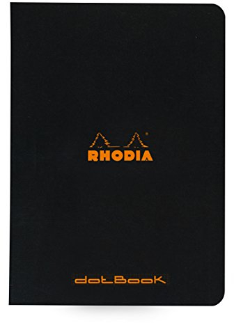 Rhodia 119186C - Notizheft / Kladde DIN A5 14,8 x 21 cm, 48 Blatt Dot-Lineatur 80, nicht mikroperforiert, Schwarz, 1 Stück