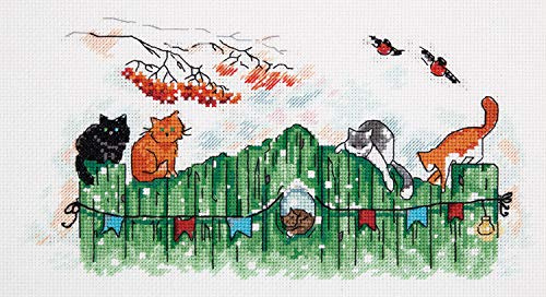 Panna Kreuzstichset Neugierige Schwänze 27x15cm, Zählmuster