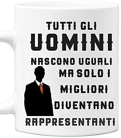 bubbleshirt Tazza Mestieri - tutti gli uomini nascono uguali ma solo i migliori diventano rappresentanti - idea regalo compleanno Mug in ceramica 11oz
