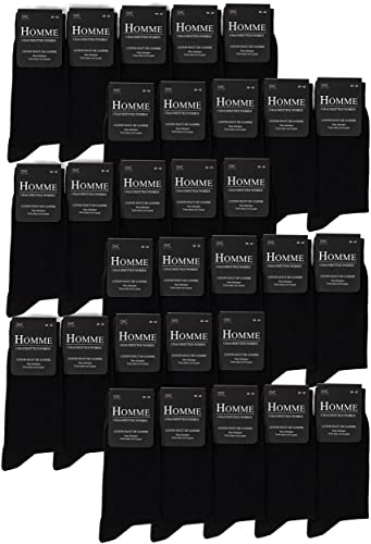 Occulto chaussettes noire homme lot de 10-30 (modèle: Hermann) 43-46 30 Paires | Noir