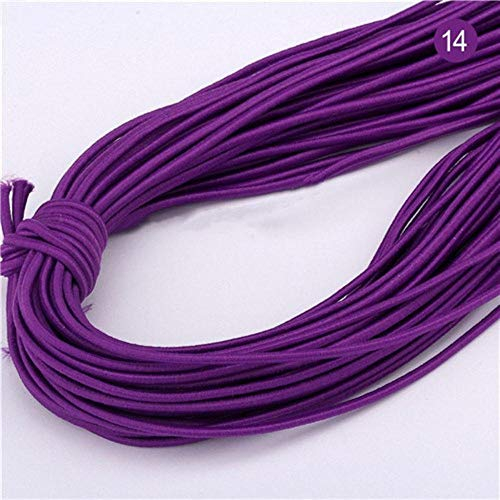 Cuerda elástica redonda de 2 mm de grosor, banda de goma gruesa, para hacer proyectos al aire libre, tienda de campaña, kayak, barco, costura, ropa, accesorios de 43 metros 2 mm Color 14