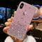 LCHULLE Compatible With iPhone 7/8/SE 2020 Glitter Paillette Case - Sparkle Bling Protective Cover for Women Girls, Clear TPU Bumper Silicone Shockproof Back, Pink