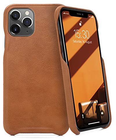MyGadget Custodia per iPhone 11 Pro - Cover in Pelle Finta - Case Resistente - Protezione Antiurto e Antigraffio - Back Cover Slim in Marrone