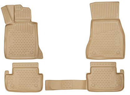 Element 3D Gummimatten Set passend für BMW 5 Series | F11 Touring | 2009-2017 | Beige | 100% passgenaue Auto Fußmatten, robuste Universal Fußmatte Auto, Gummimatten Auto, Auto Fussmatten Gummi