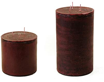 Mehrdochtkerze 3 Docht Kerze XXL Groß Riesen Stumpenkerze Adventskerzen Alt Rot in 2 Größen mit 15 cm Durchmesser Made in Germany Bis zu 160 Stunden Brenndauer (15x15 CM)