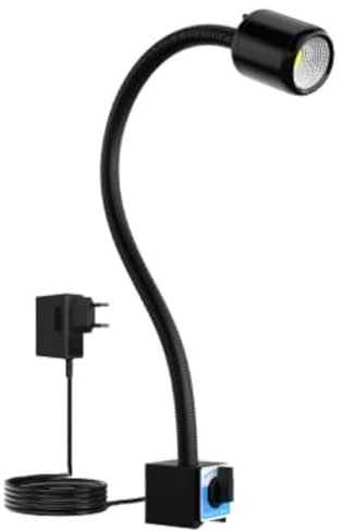 Magnetic Machine Work Light, IP65 Water Proof Flexible Gooseneck Lamp 1200 Lumens 110V for Lathe Milling Drill Press Industrial Lighting… [Energy Class A+++]