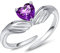 FOREVER QUEEN Bague pour femme Ajustable Garde ton coeur Bagues Argent Sterling 925 Câlin Bagues pour femmes Février Bagues de pierres de naissance