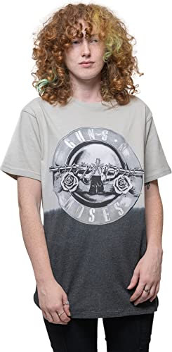 Guns N Roses T Shirt Tonal Bullet Logo Official Unisex Dip Dye Grey XL