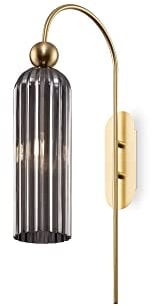 MAYTONI Applique Murale Moderne, Série Antic, Couleur Doré, Métal, Abat-Jour Gris Verre, Plafonniers en Verre Coulé, pour Salon, Chambre