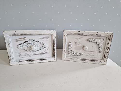 Arinosa Pflanzschublade Holz Shabby Chic Weiß Vintage 2 er Set