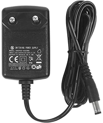 DC 9V 0.5A Fuente de alimentación, Enchufe 5.5mm x 2.1mm, Centro Negativo