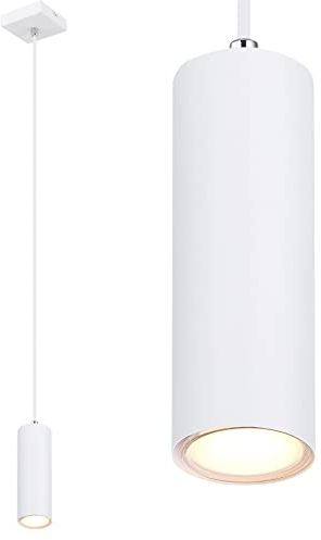 bmf-versand® Pendellampe Esstisch Modern - Hängelampe 1 Flammig Weiß - Hängeleuchte Esszimmer Küche - Pendelleuchte Wohnzimmer Hängend - Fassung GU10