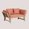 SKLUM Verstellbares 3-Sitzer Outdoor Sofa aus Akazienholz Guille Rote Dachziegel