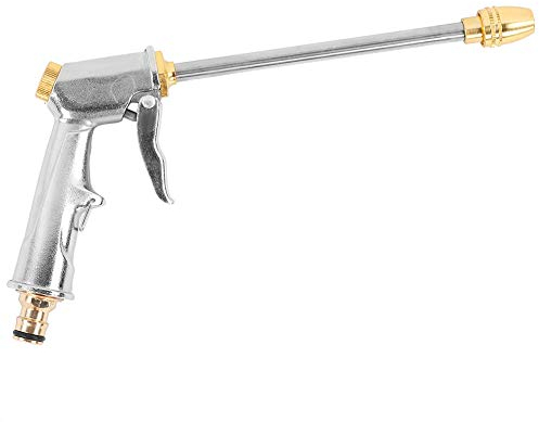 High Pressure Water Spray Water Jet for Patio, Valve Lapping Tool Gun, Long Hose Brass Nozzle Adjustable Car Wash Garden Watering Gun, Metal Spray Gun, with Safety Trigger Lock,