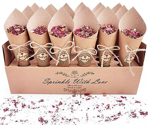 Kegel für Reis, Hochzeit, 30 Löcher, Konfektschachteln mit Kraftpapier, Reiskegel, Hochzeit, Konfektschachteln für Hochzeit, Taufe, Party, Geburtstag (Khaki)