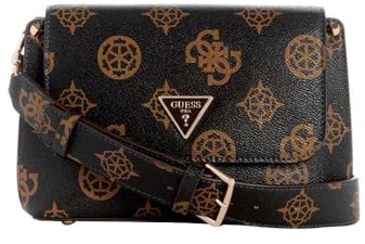GUESS Meridian Flap Umhängetasche, Mokka-Logo, Einheitsgröße