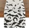 Hoxfly 33 x183 cm Schwarz und Weiß Fledermaus Halloween Tischläufer,Tischläufer Halloween Leinenoptik,Halloween Läufer,Halloween Tischläufer,Tischdecke Modern,für Party Esstisch Dekor