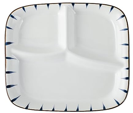 Acyhggi Ceramic Divided Porcelain Dinner Plates - 10 inch, Breakfast Plate, Lunch Plate, Bowl Dinner Plate, Portion Control Plate, Salad Plate. Kitchen Tableware