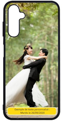 LEDFIE Coque-Personnalisable® pour Samsung A14 4G & A14 5G - Coque Silicone Personnalisable Bumper Souple - personnalisez Votre Coque avec Votre Image, Votre Texte - Contour Noir