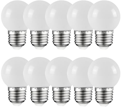 WULUN E27 LED Light Bulb,Colored Bulb 2W LED Golf Ball Bulb, 20W Incandescent Bulb Equilavent, AC220-240V,200 Lumen,2700K Warm White Edison Screw Bulb, Non-Dimmable,10 Packs
