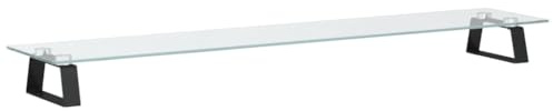 vidaXL Monitorständer Schwarz 100x20x8 cm Hartglas und Metall
