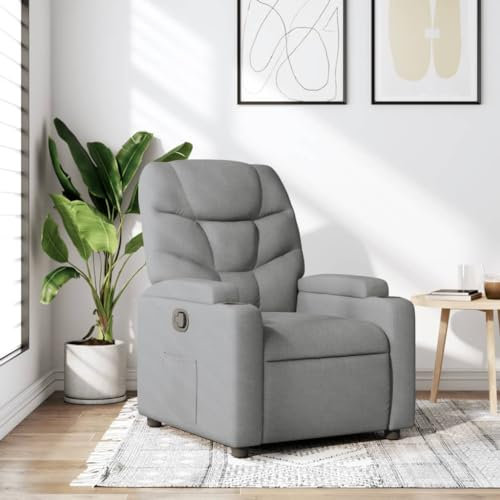 ZEYUAN Relaxsessel Hellgrau Stoff, Relaxsessel, Fernsehsessel, Kinosessel, Gaming Couch - 372441