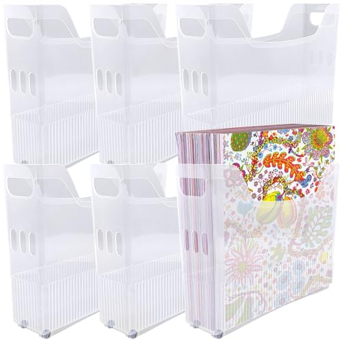 6 Pack 12 x 12 Paper Storage Organizer,Scrapbook Paper Storage with Wheels,Plastic Portable Scrapbook Storage Bin for 12 x 12 Paper,Scrapbook Papers, Cardstocks,Vinyl Sheets, Documents
