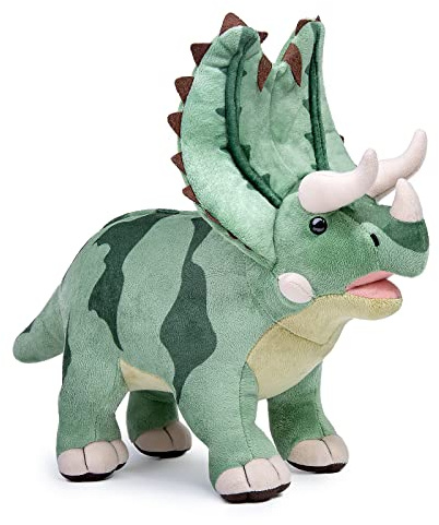 Tiny Heart Pentaceratops Dinosaurier Stofftier Plüschtier realistisches Dinosaurier Plüsch schönes Tier niedliche und weiche Geschenke Dinosaurier für Kinder Jungen und Mädchen Spielzeug Grün 12”