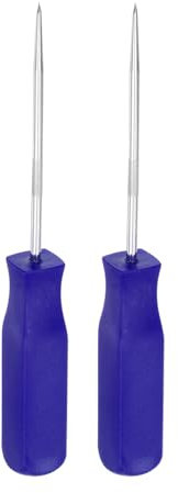 sourcing map 2pcs Straight Pick Hook 135mm Chrome Vanadium Steel Cr-V TPR Plastic Handle Square Automotive Pick Tool Set for Removing O Rings Small Items, Blue