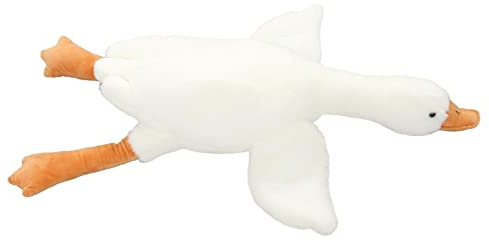 NOENNULL Gänse-Stofftier, Niedliches Enten-Plüschtier, Gänse-Plüsch-weiches Schwan-Umarmungskissen, Kinder und Freunde, weiß (1,6 m/63 Zoll)