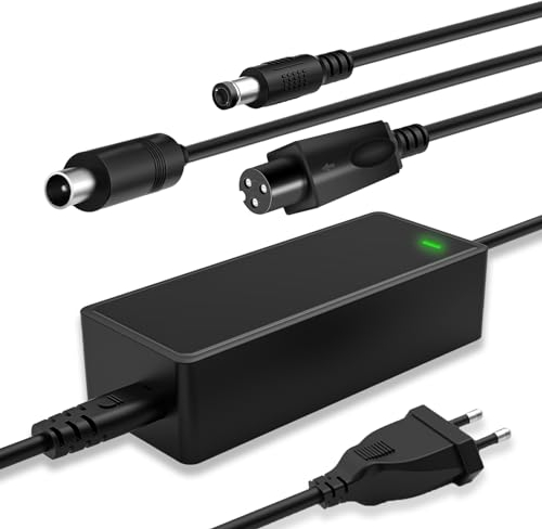 Mezelon E Scooter Ladegerät, Universal 42V 2A Ladekabel für 36V Akku Elektroroller/Hoverboard/E-Bike, AC Netzteil Ladegerät mit 3 Anschlussköpfen Ausgestattet
