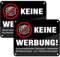 Sinmao Keine Werbung Aufkleber Metall Alu selbstklebend 15x12cm, Keine kostenlosen Zeitungen, Handzettel, Wurfsendungen und Wochenzeitungen Schwarz Reflektierend 2er-Pack