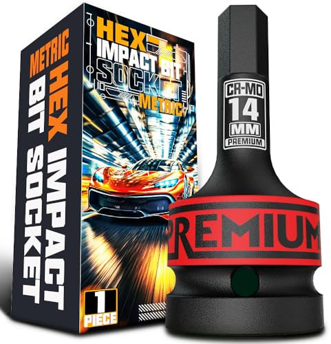 KIRXST 3/4 Douille à Embouts à Choc Hexagonale H14 (14 mm), en CR-MO, Pour Installer et Retirer Les Écrous de Roue ou D'essieu