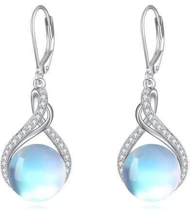 YAFEINI Mondstein Ohrringe für Damen 925 Sterling Silber Mondstein Hängend Ohrringe Schmuck Geschenke für Damen